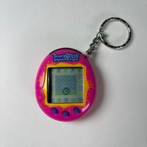 Bandai Tamagotchi Connection V1 Pink Yellow Stars 2004 Virtual Pet Toy Works